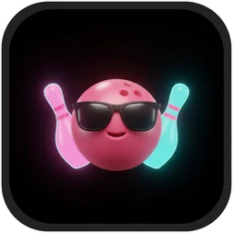 Abstract neon arcade brand mark