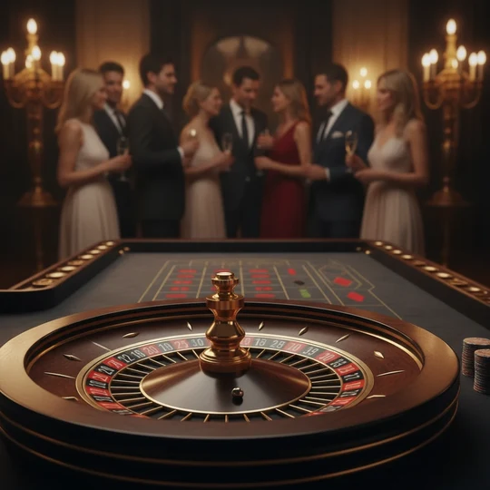 Elegant roulette wheel at a soirée